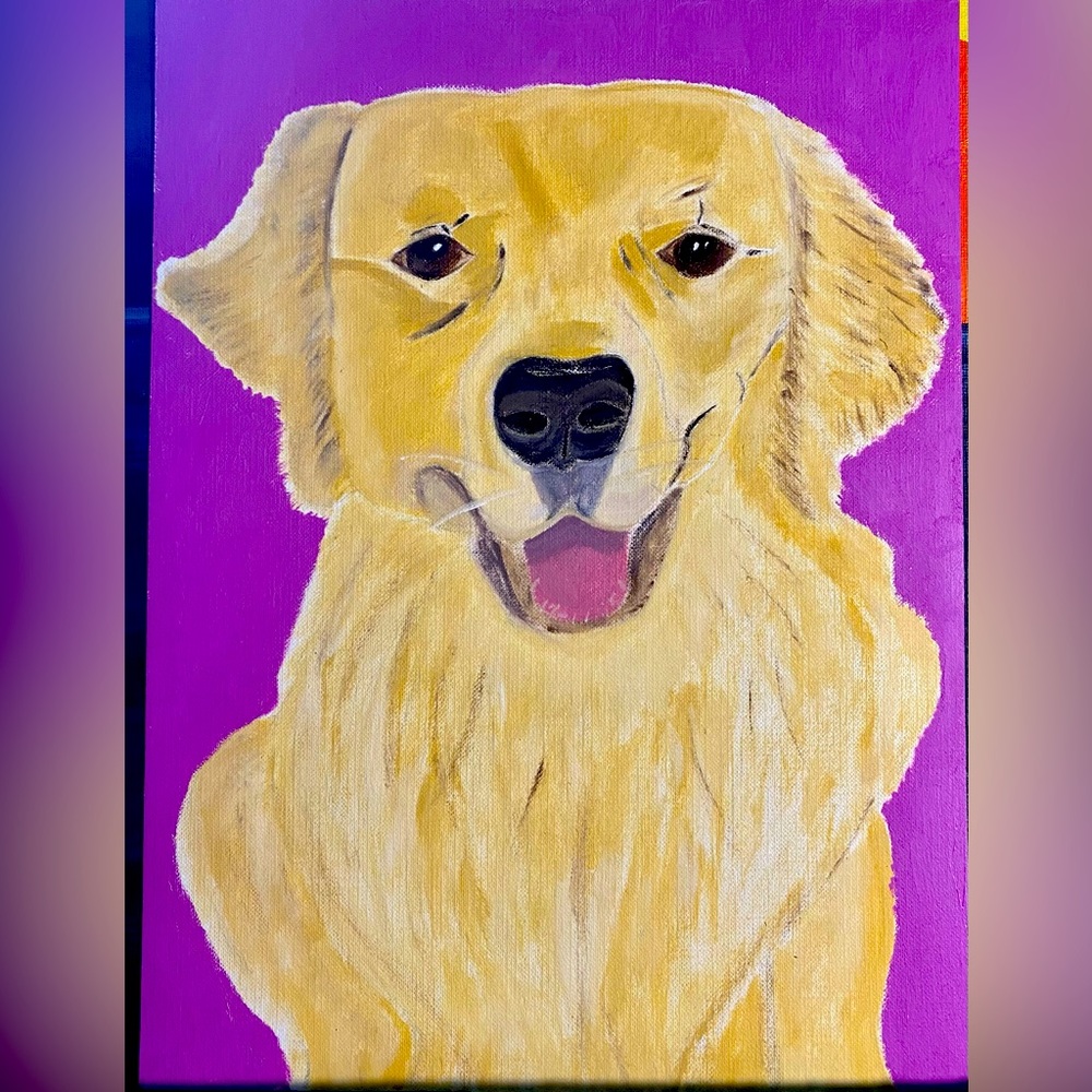 Golden retriever painting.